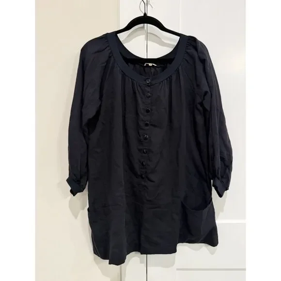 See By Chloe Vintage Black Billow Shirt Dress Sz 38 But Good For US 4-8 - Picture 4 of 15